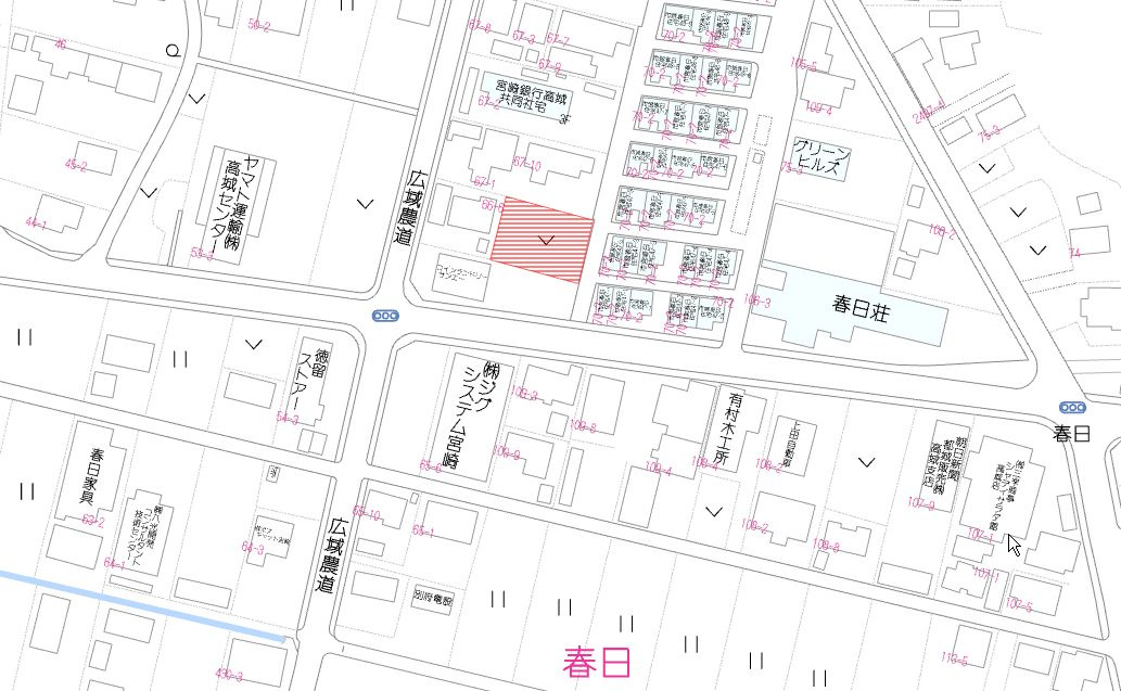 都城市高城町大井手の売地の土地図