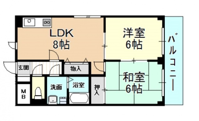 【間取り】 | ロイヤルパレス法善寺