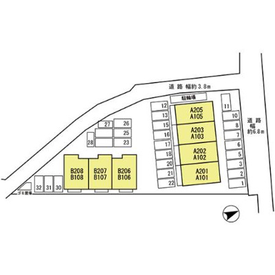 【区画図】 | ルミエール岩橋 B棟