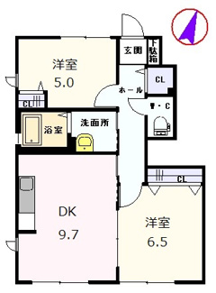 【間取り】 | メゾン古閑中 **