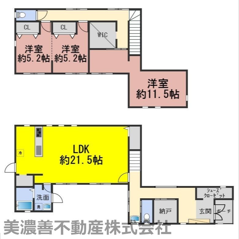 ６０３９１　岐阜市黒野中古戸建ての間取り