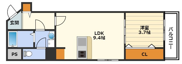 リップル南森町Ⅰの間取り