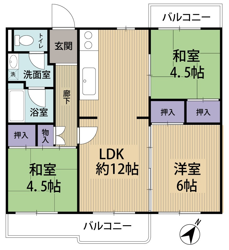 ★63㎡の広々としたお部屋★