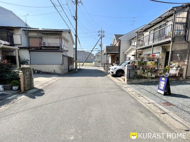 京都市伏見区久我石原町　建築条件なし土地の前面道路含む現地写真
