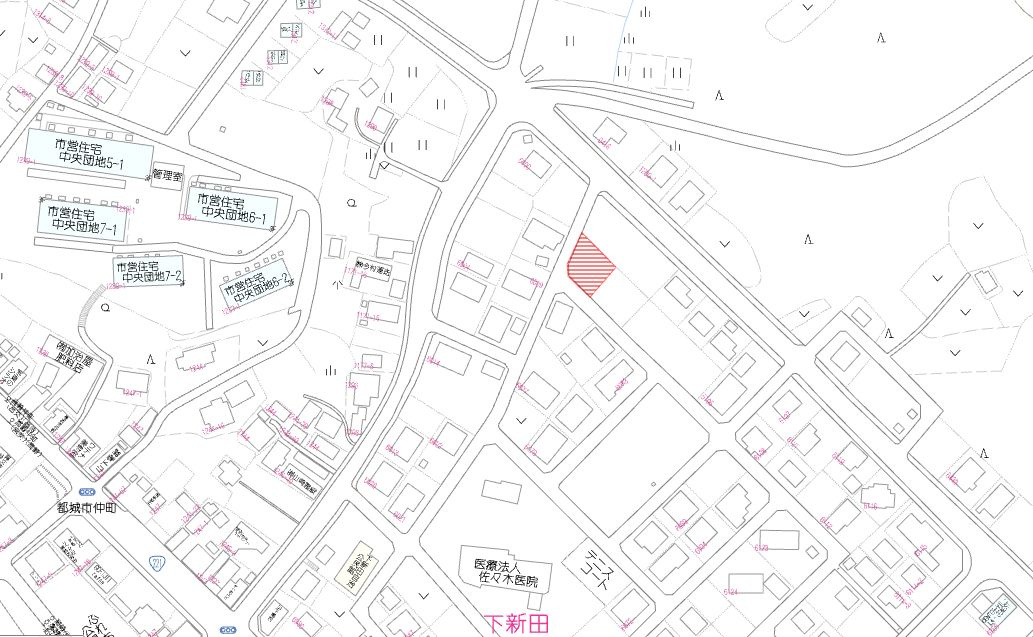 都城市高崎町大牟田の売地の土地図