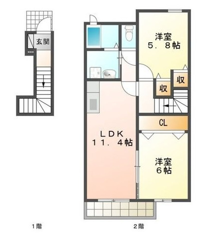 フレシール天伯 C棟の間取り
