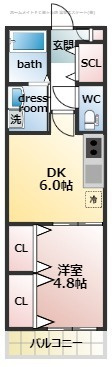 TKアンバーコート浜寺Ⅱの間取り
