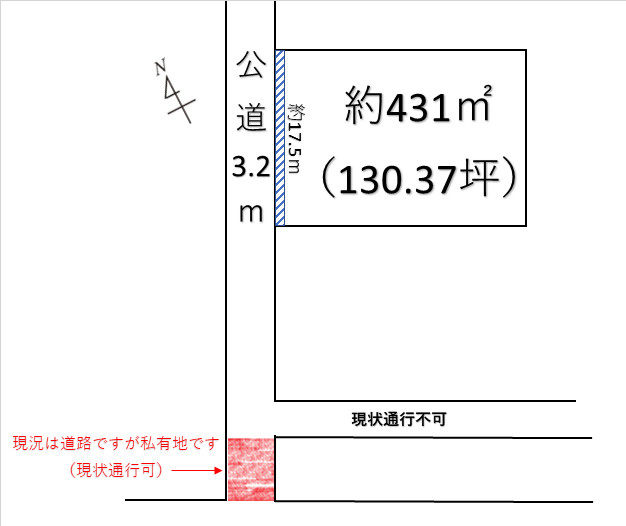【土地図】 | 熊谷市西別府 1270万 土地