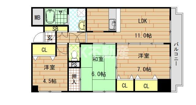 【間取り】 | アンソレイエ（吉田賃貸） | 間取りです