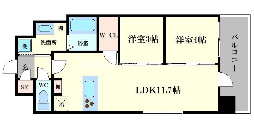 アーバネックス新町の間取り