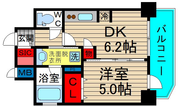 エステムコート北堀江Ⅱの間取り