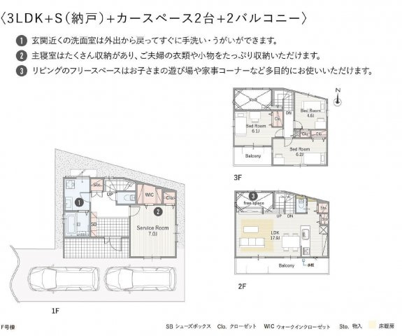 北区西味鋺3丁目 全7棟　＜仲介手数料無料＞西味鋺小・北中　新築一戸建て