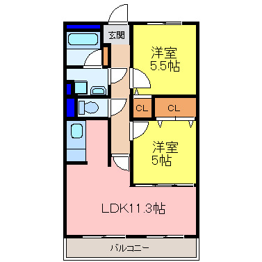 大阪市西淀川区御幣島６丁目の賃貸マンションの間取り