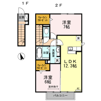 【間取り】 | サニースカイ Ａ棟