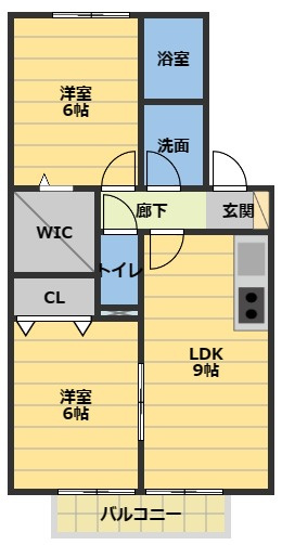 ル・モンド・グランデB棟の間取り|反転