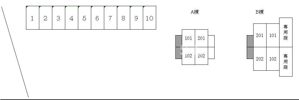 一宮市丹陽町外崎字郷東のアパートの駐車場