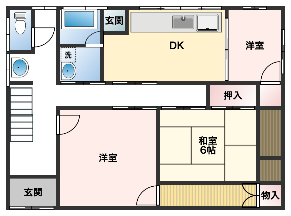 松江市東出雲町揖屋　中古住宅の間取り|1F