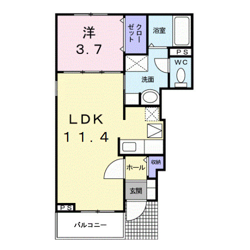 【間取り】 | プリムローズ　Ⅰ