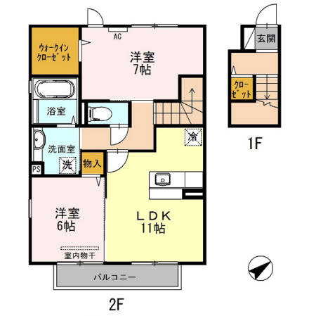D-room パストラーレⅠの間取り