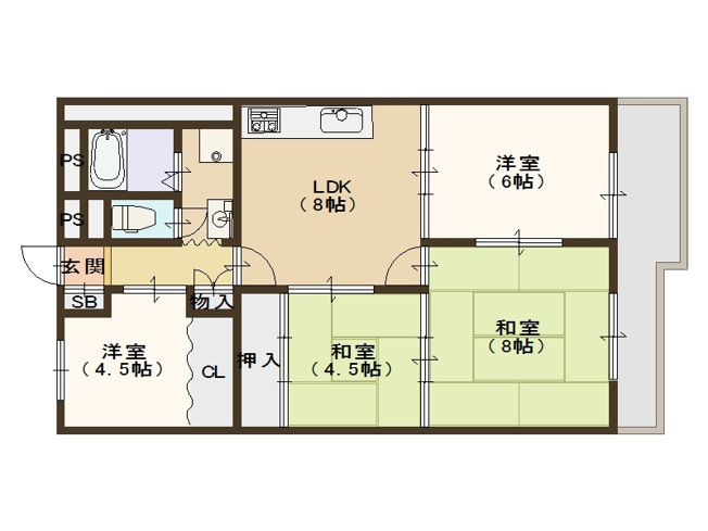 【間取り】 | 新北島コーポ