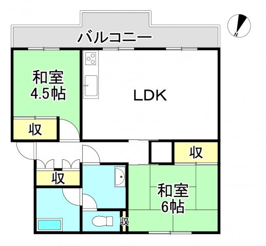 月丘団地　２号棟の間取り
