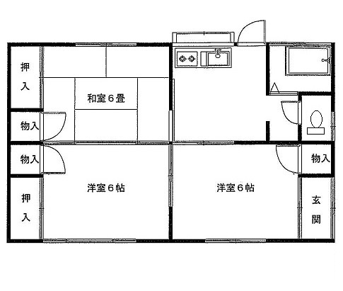 つつじ町貸住宅の間取り