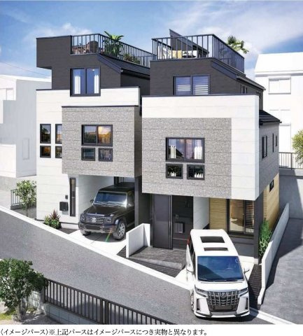 【保土ケ谷星川１丁目22-26新築戸建て１号棟】（星川小学校・岩崎中学校）の外観パース|外観の完成予想図です。