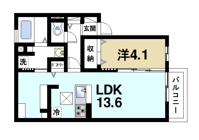 Nexus山中の間取り|1LDKの間取りです