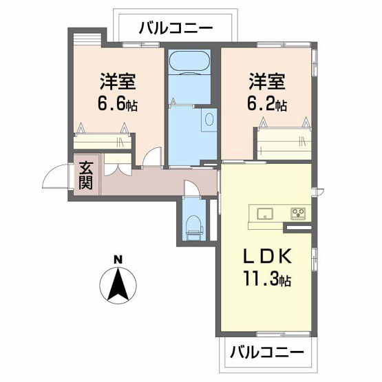 【間取り】 | グランシャリオ小坂