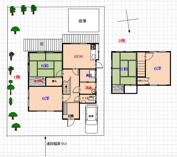 安浦町安登西１０丁目売り家の間取り