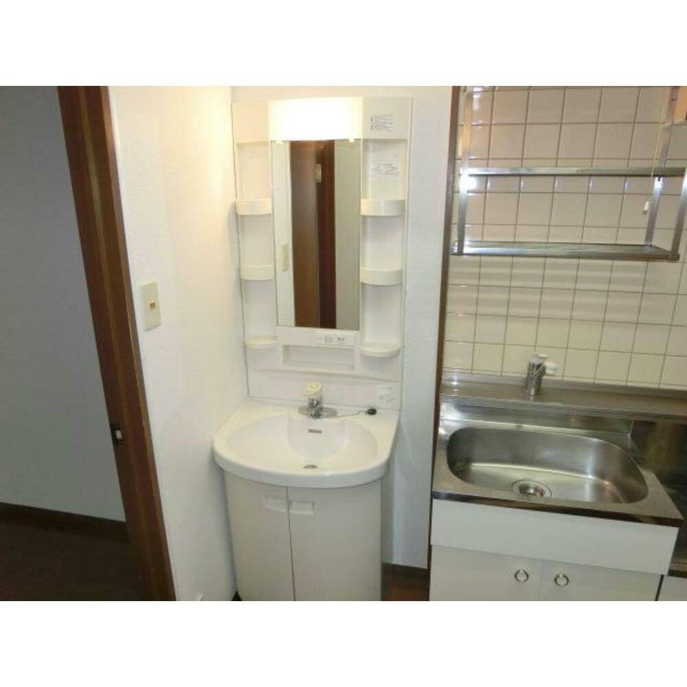 熊本市中央区新屋敷２丁目のアパートの独立洗面台