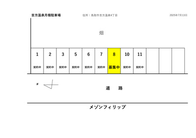 【区画図】 | 吉方温泉 月極駐車場