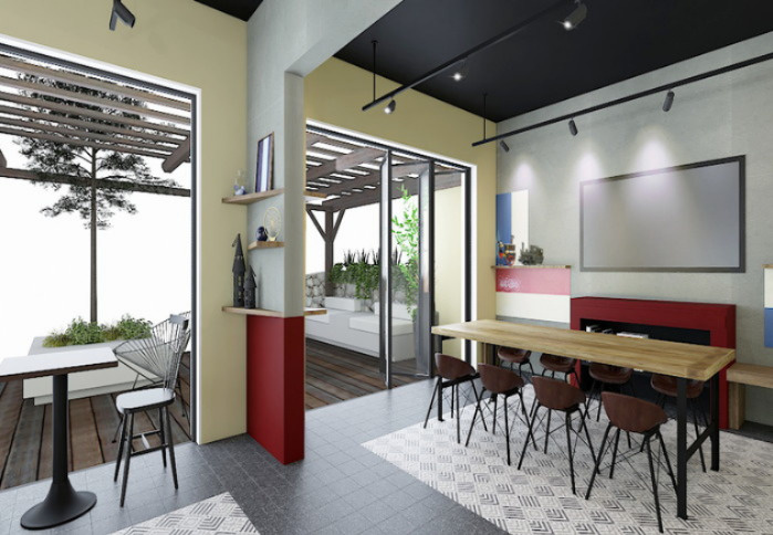 CRESENT　COURTのロビー|専用の無料カフェスペース