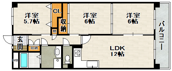 プレミールソシアの間取り