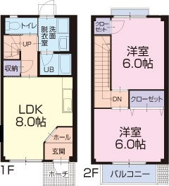 ルネージュKの間取り|人気のメゾネットタイプです☆
