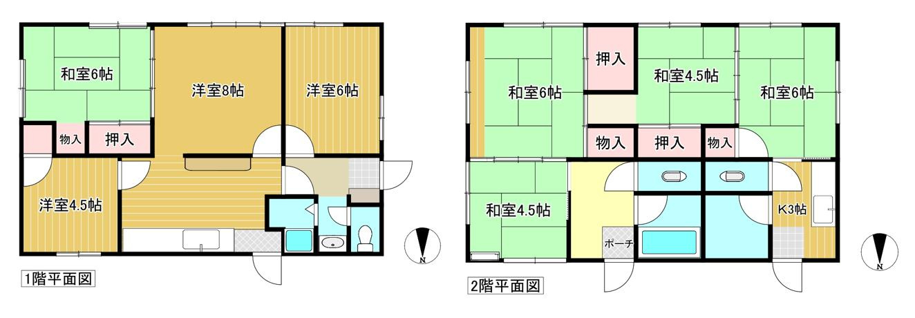 川奈　売アパートの間取り|1階　間取り