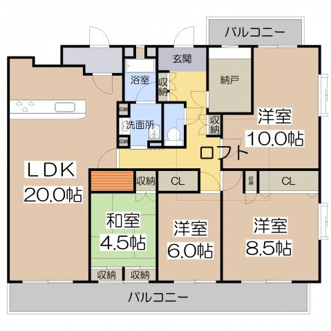【間取り】 | マジョール松崎町 | マジョール松崎町　4SLDK