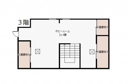 津山市山北　中古住宅　7LDKの間取り|3F