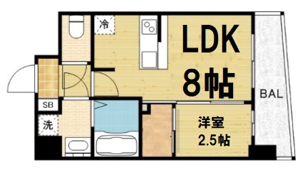 【間取り】 | アドバンス難波ラシュレ