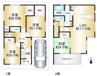 【間取り】 | 新上小阪　新築戸建　B号地