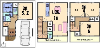【間取り】 | 西堤本通東3丁目　中古戸建
