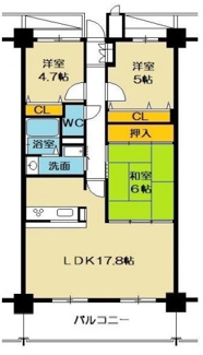 【間取り】 | 朝日プラザキャストラン東大阪3階　中古マンション