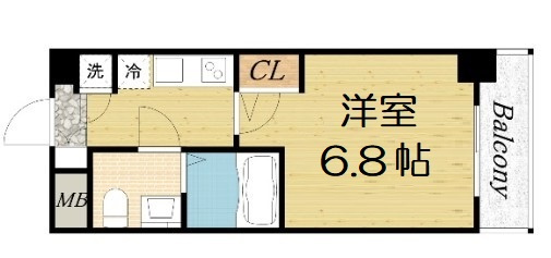 【間取り】 | ラシュレエグゼ難波西　