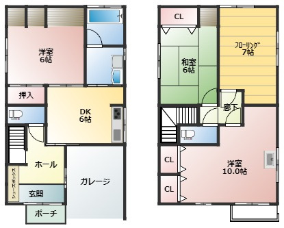 【間取り】 | 天明町貸家