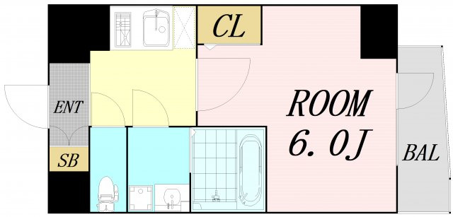 エスリードレジデンス大阪福島フロント 仲介手数料無料の間取り