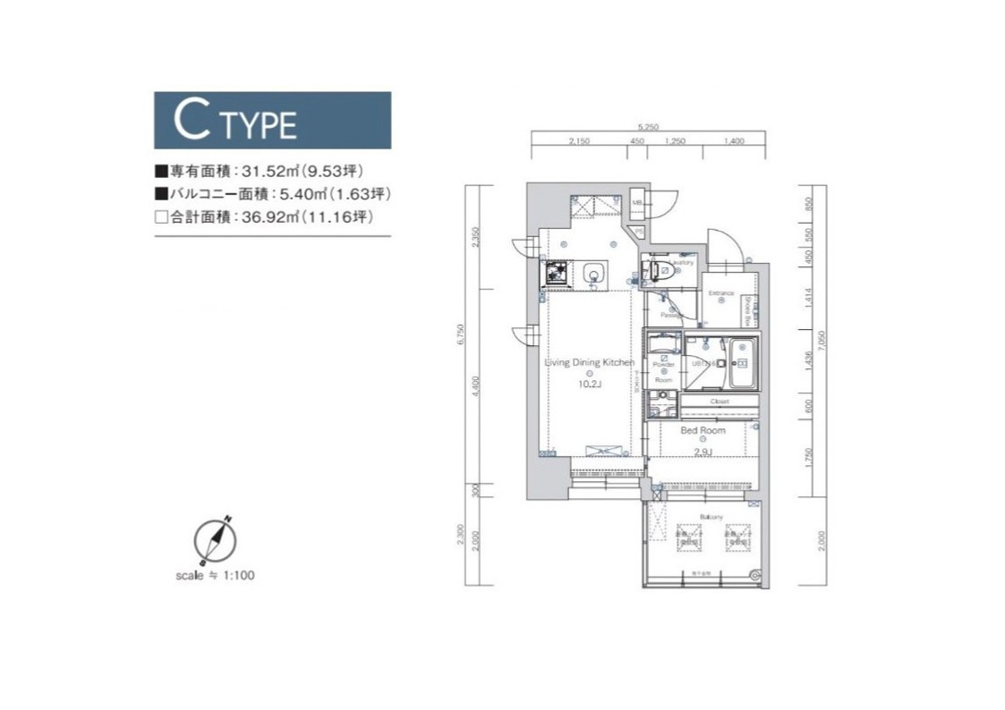 LANDIC STUDIO 博多の間取り