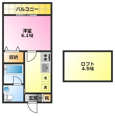 プレインヴェレーザの間取り|オートロック完備♪ロフト付き♪