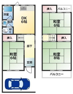 【間取り】 | 西成区千本中2丁目　中古一戸建て