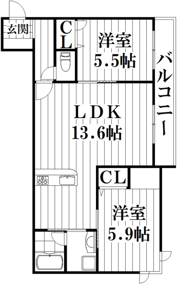 【間取り】 | 仮）シャーメゾン灰塚５丁目