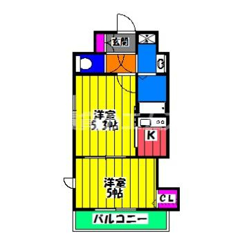【間取り】 | サンリ―ル大橋 | サンリール大橋の間取り